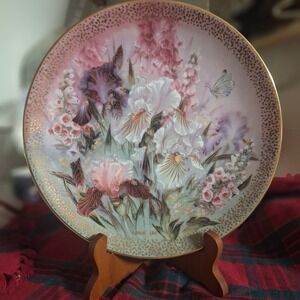 WS George Lena Liu Iris Quartet Collector Plate 1991 Symphony Shimmering Beauty